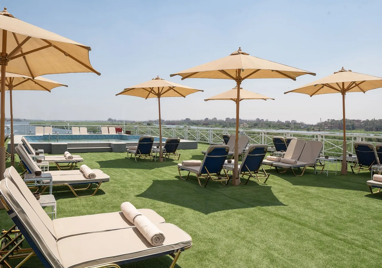 Sun deck of the Jaz Elite Regent Nile Cruise Nile cruise